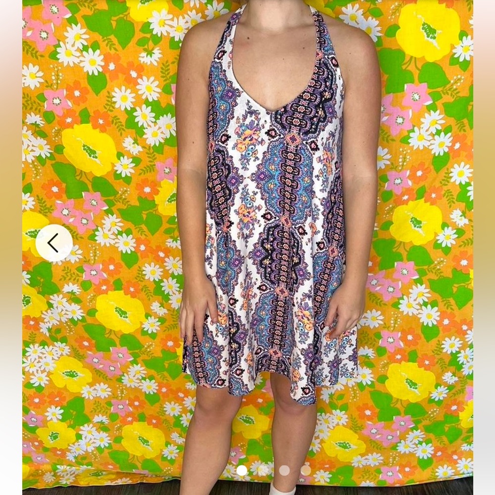 Design Lab Yellow Lace Overlay Midi‎ Dress XS/TP